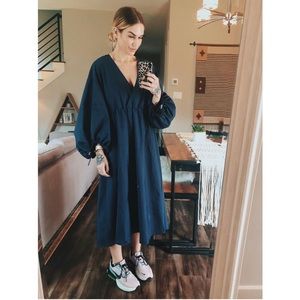 Zara puff sleeve midi dress